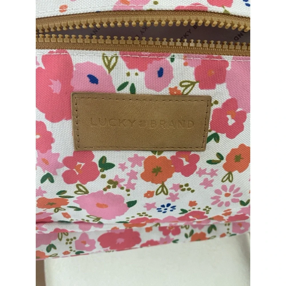 Lucky Brand Backpack White Background Pink & Orange Flowers
